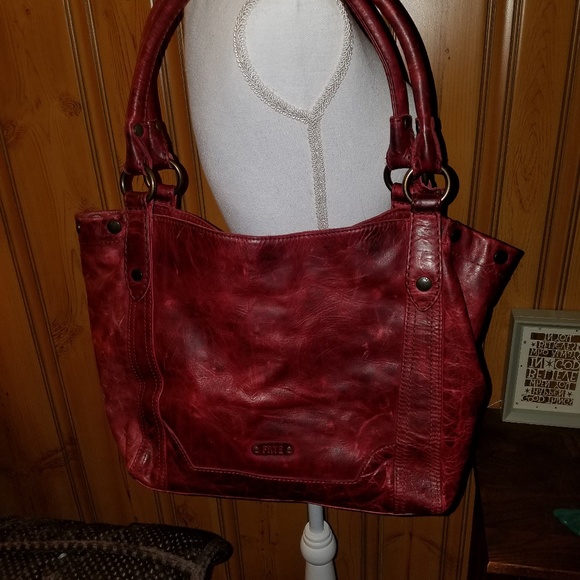 frye melissa hobo red clay